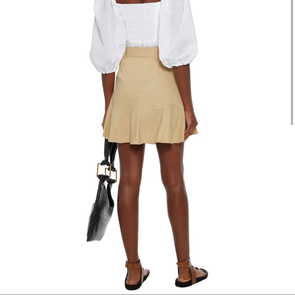 A.L.C. Miley Fluted Belted Linen Blend Mini Skirt Size 14 - Picture 4 of 11